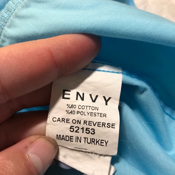 Envy Couture Men’s XL button down Short shirt made in Turkey rare Blue - Picture 3 of 6